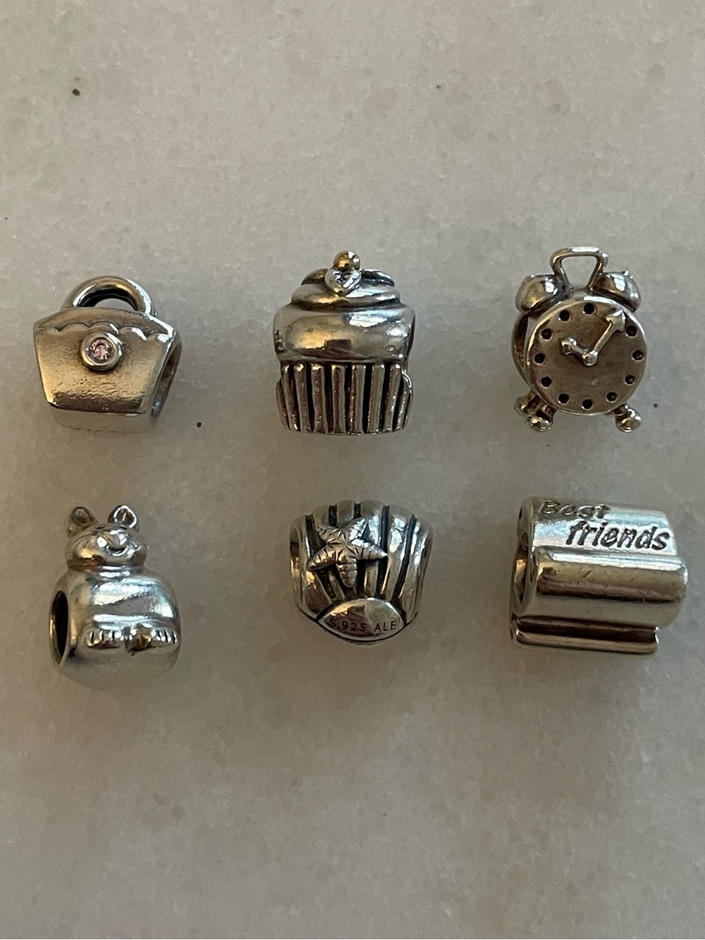 Pandora Silver lot of 6 retired charms